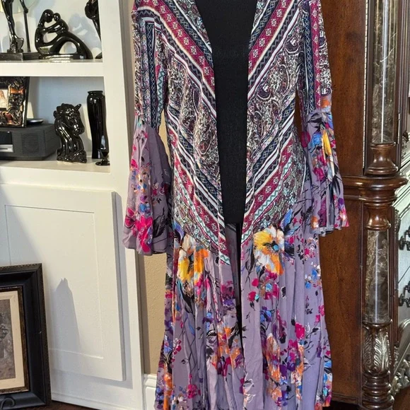 Umgee Boho long Open Kimono Duster - Picture 2 of 8